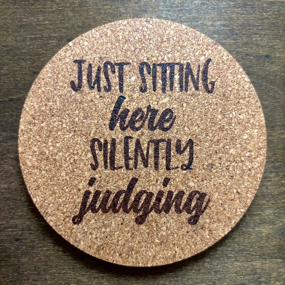 Funny Laser Engraved Cork Coaster #8